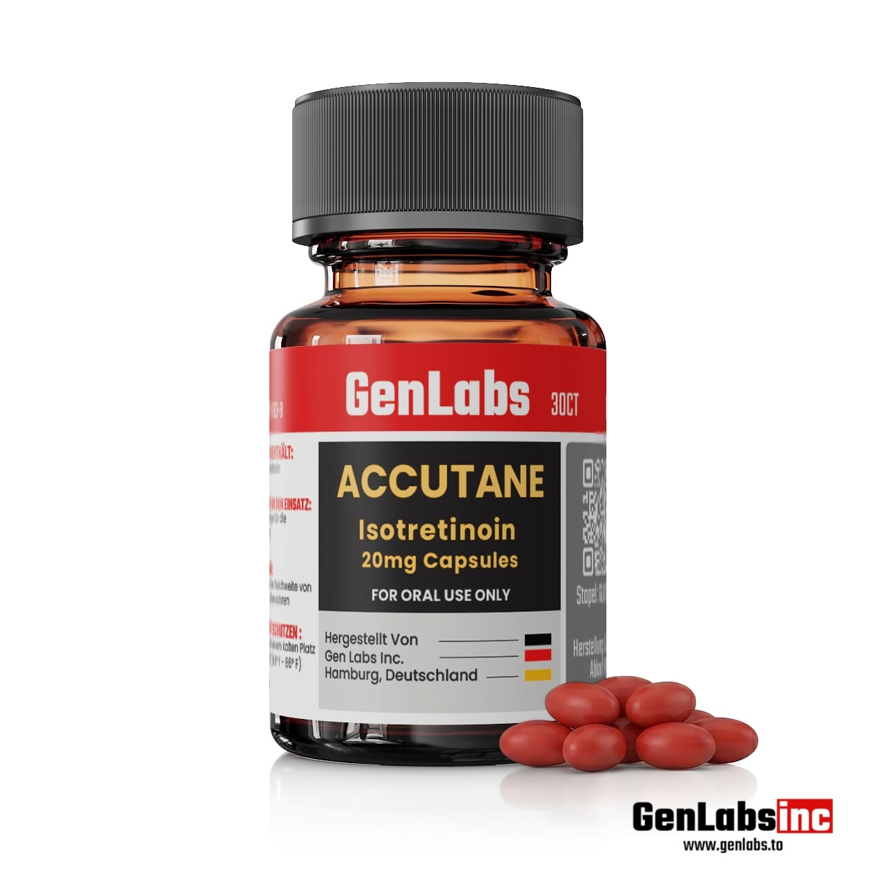 Accutane (isotretinoin Capsules Ip) 20 mg – (30 Capsules) – Genlabs